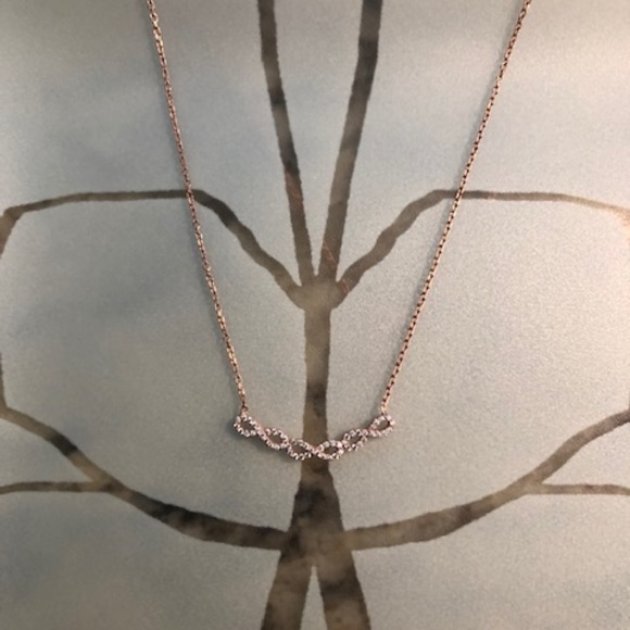 Rose Gold Infinity Link 16" Necklace - Picture 3 of 7